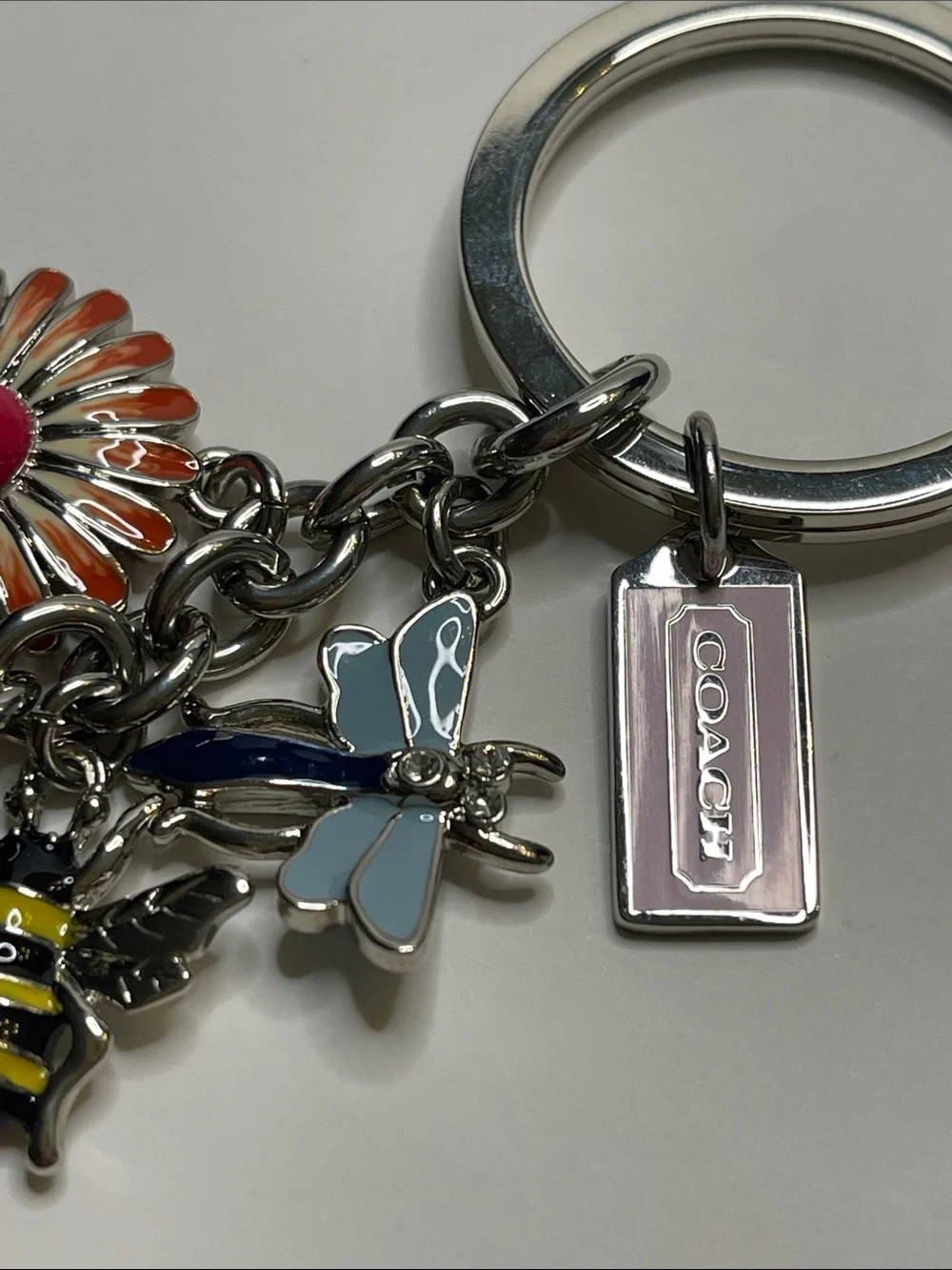 Coach Charm Keychain with Floral, Bee & Butterfly Charms and Coach Pen - Picture 5 of 6